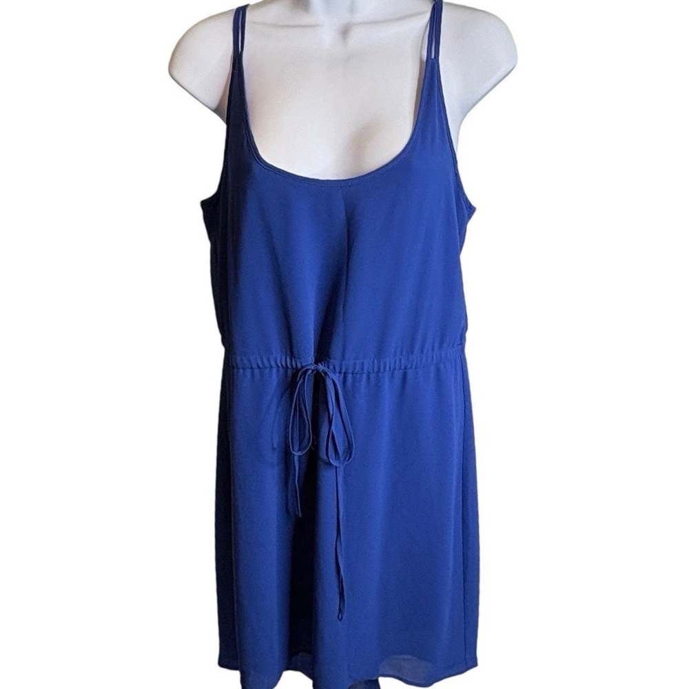 Rory Beca Women's Royal Blue Strappy Cami Dress Size‎ S Drawstring Waist Flowy